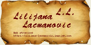Lilijana Lacmanović vizit kartica